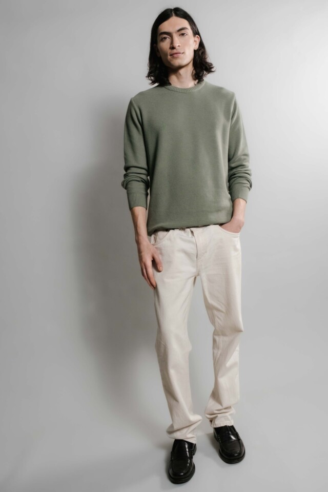 Nitto Knitwear - Agop col rond - Vert Militaire