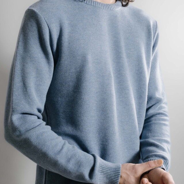 Nitto Knitwear - Agop col rond - Medium Indigo
