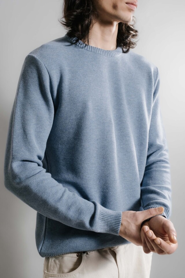 Nitto Knitwear - Agop col rond - Medium Indigo