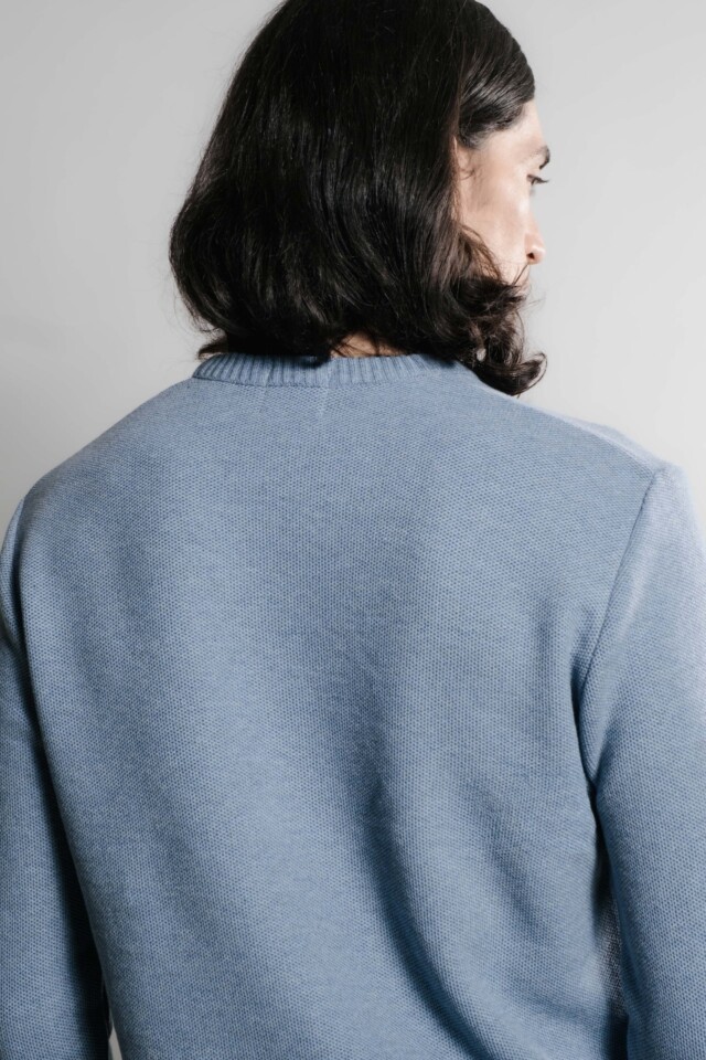 Nitto Knitwear - Agop col rond - Medium Indigo