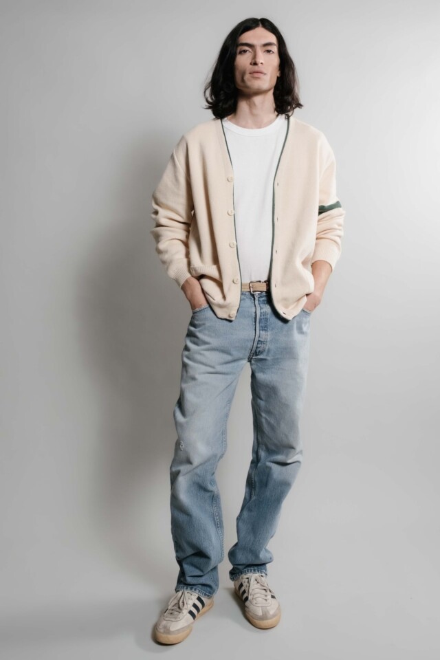 Nitto Knitwear - Youri cardigan Collège - Naturel