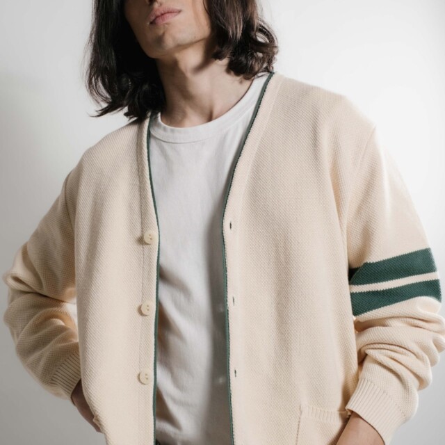 Nitto Knitwear - Youri cardigan Collège - Naturel