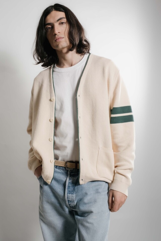 Nitto Knitwear - Youri cardigan Collège - Naturel