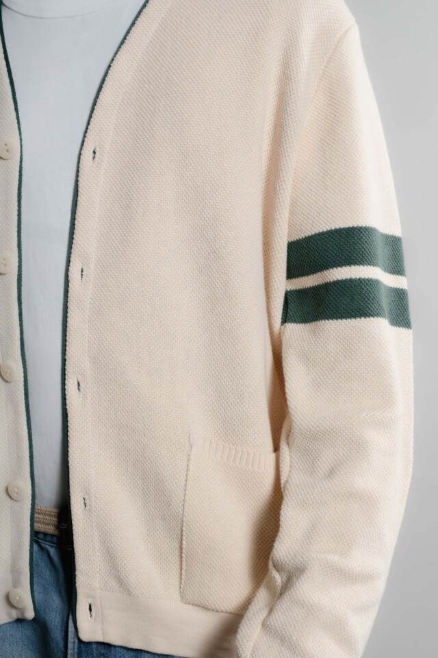 Nitto Knitwear - Youri cardigan Collège - Naturel