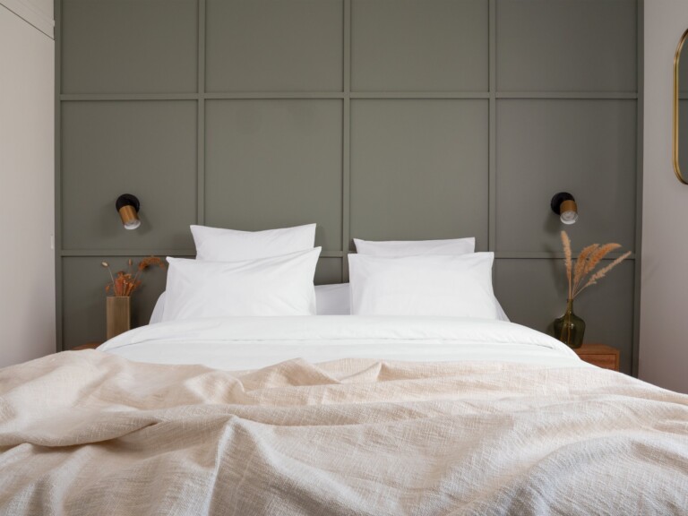 Dejorine - Parure de lit en Percale de coton - Blanc – 200x200cm / 280x240cm / 65x65cm