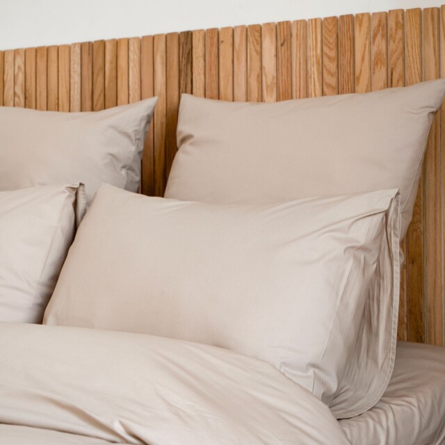 Dejorine - Parure de lit en Percale de coton - Beige