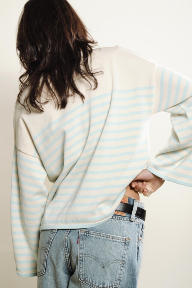 Tricots Jean Marc - Lori manches longues - Naturel / Vert d'eau