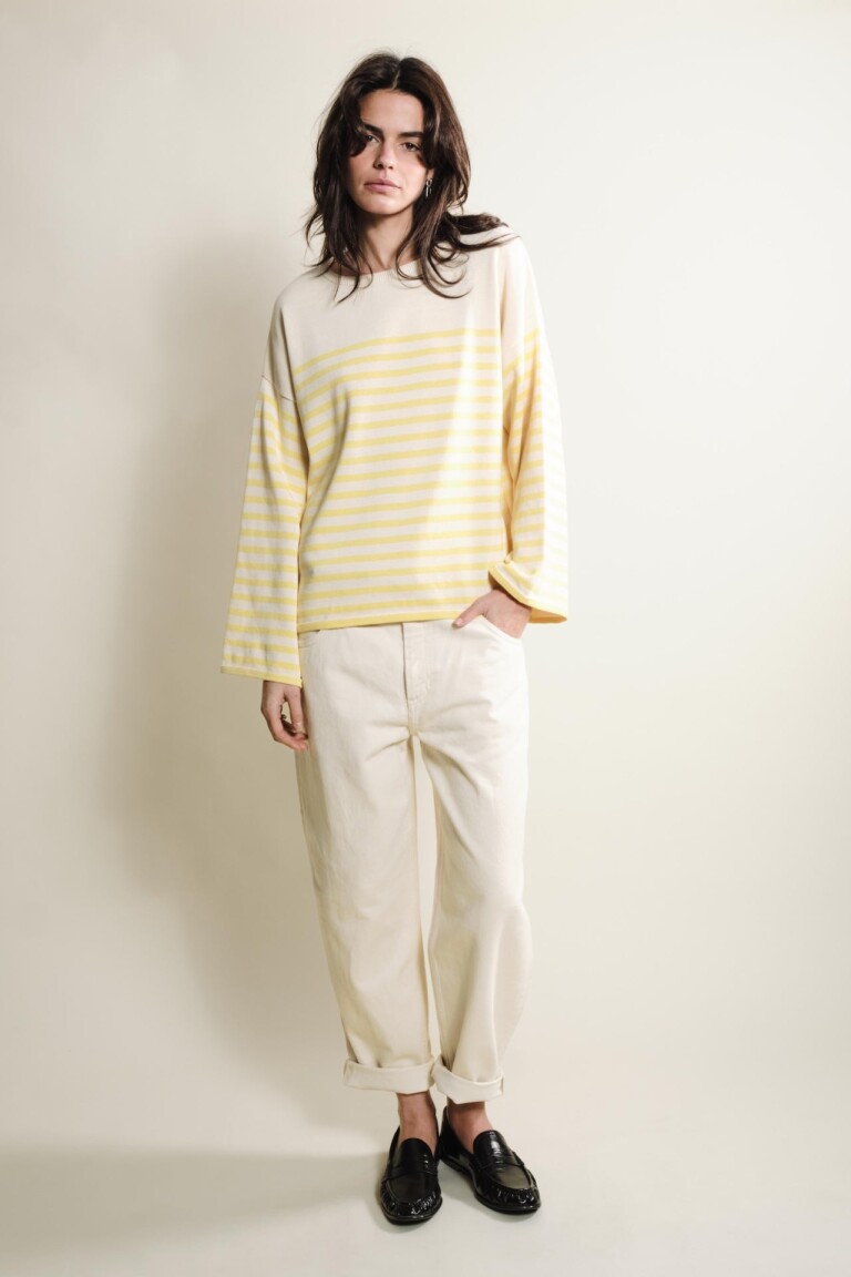 Tricots Jean Marc - Lori manches longues - Naturel / Jaune – M