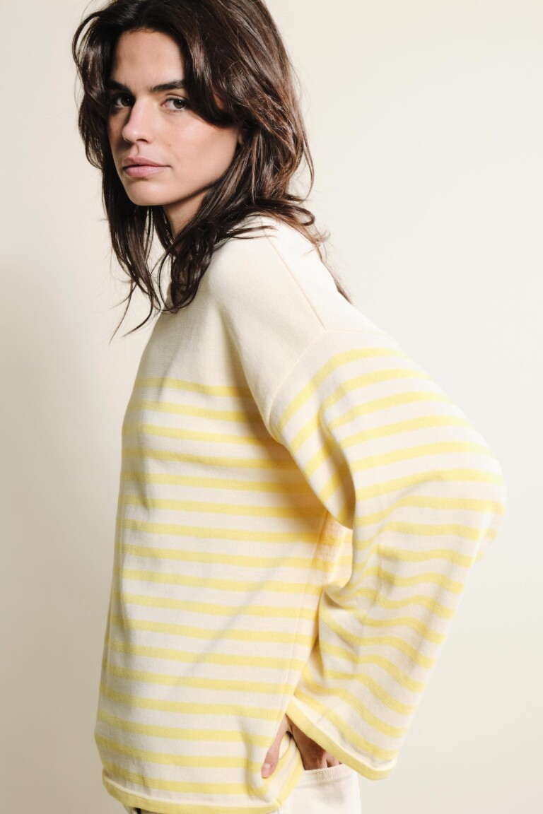 Tricots Jean Marc - Lori manches longues - Naturel / Jaune – M