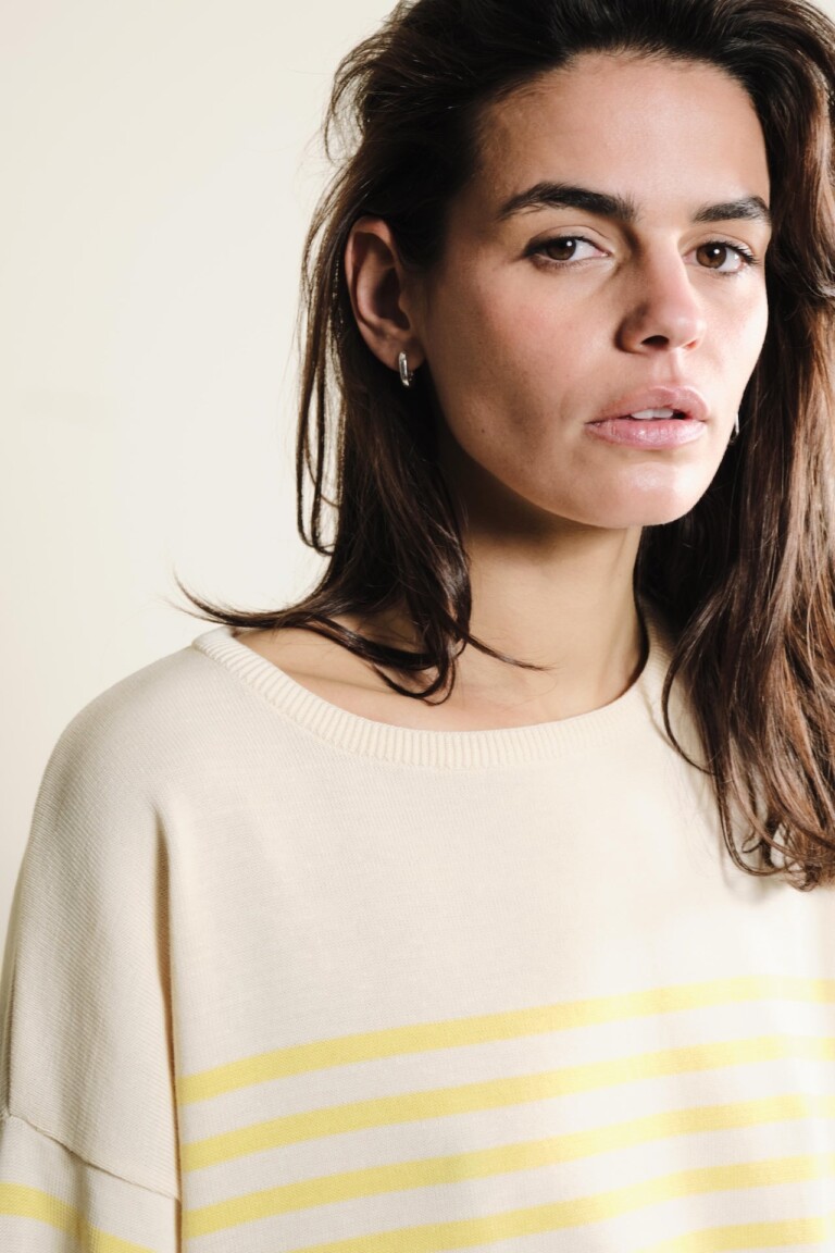 Tricots Jean Marc - Lori manches longues - Naturel / Jaune – M