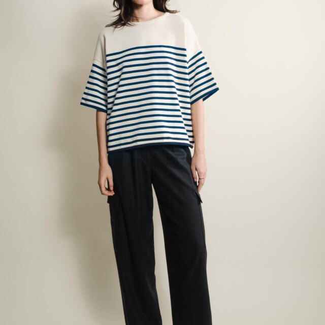 Tricots Jean Marc - Lori manches courtes - Naturel / Marine