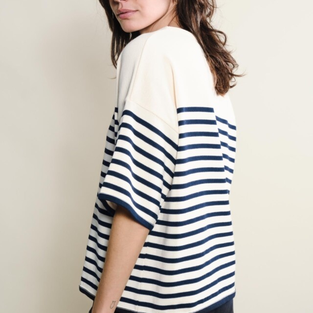 Tricots Jean Marc - Lori manches courtes - Naturel / Marine