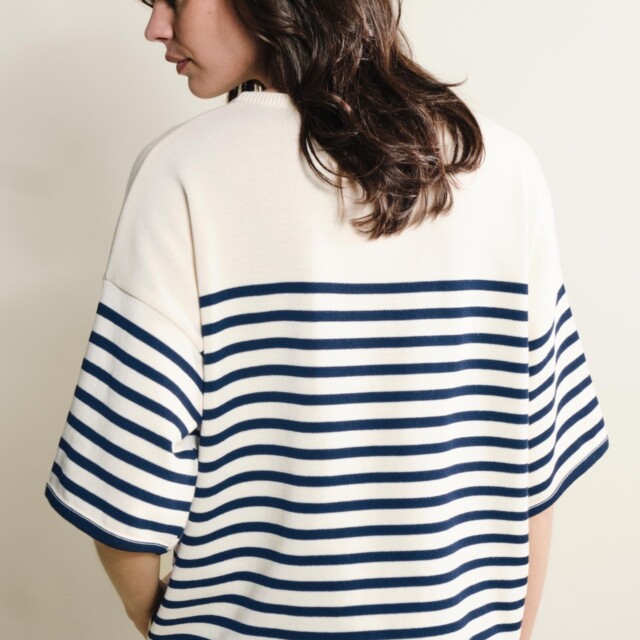 Tricots Jean Marc - Lori manches courtes - Naturel / Marine