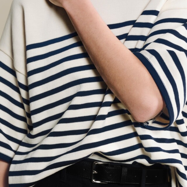 Tricots Jean Marc - Lori manches courtes - Naturel / Marine