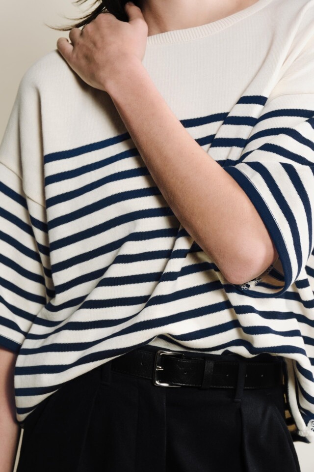 Tricots Jean Marc - Lori manches courtes - Naturel / Marine