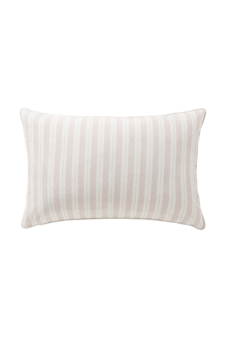 À Demain le linge français - Housse de coussin en percale de coton Double Rayures Aurore 40×60 c
