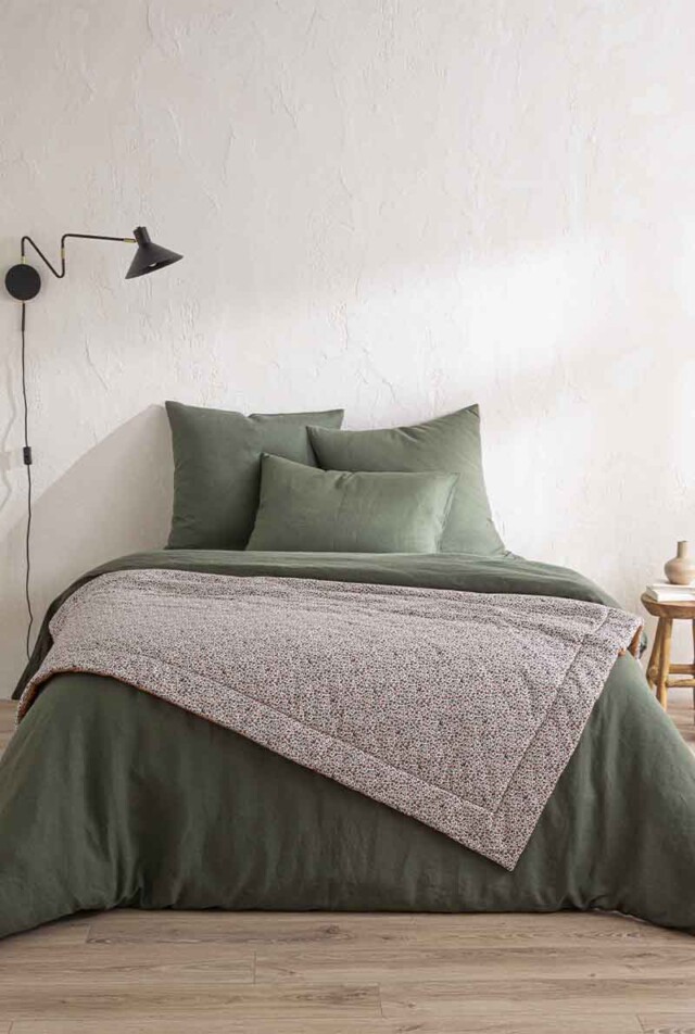 À Demain le linge français - Couvre-lit imprimé en percale de coton Cîmes 130×200 c