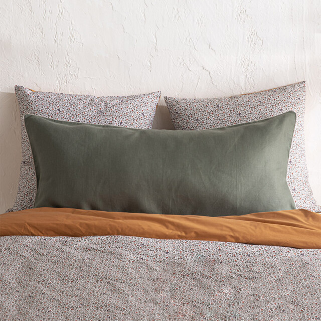 A demain - Housse de coussin XXL en lin 55x110 cm Romarin