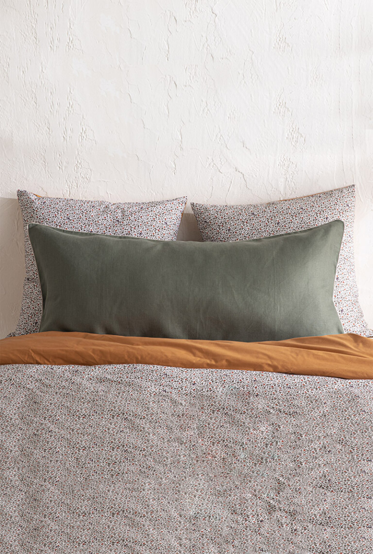 A demain - Housse de coussin XXL en lin 55x110 cm Romarin