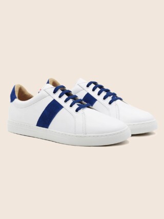 JULES & JENN - Baskets Made in France cuir bleu