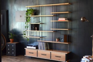 Micheli Design - Bibliothèque bois et métal sur mesure BELLONA