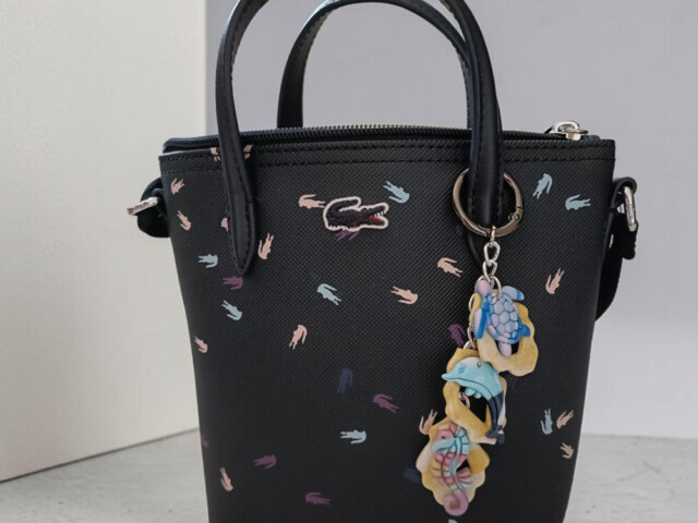 L'Atelier de Patricia - Bijoux porte clés sac à main - Marin Bleu clair et dore