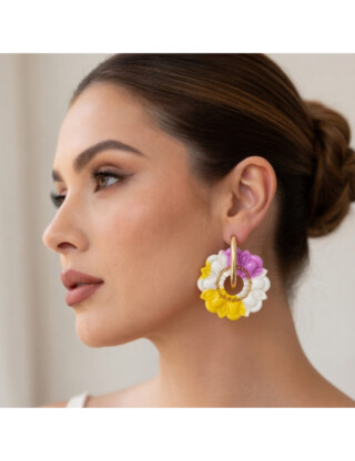 L’atelier de Patricia - Boucles d’oreilles interchangeable -Fleur