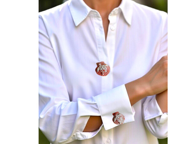 L'Atelier de Patricia - Cache bouton chemise - Marin Marron clair