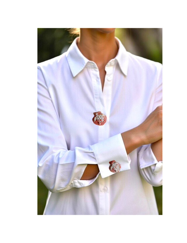 L’atelier de Patricia - Cache bouton chemise – Marin Marron clair