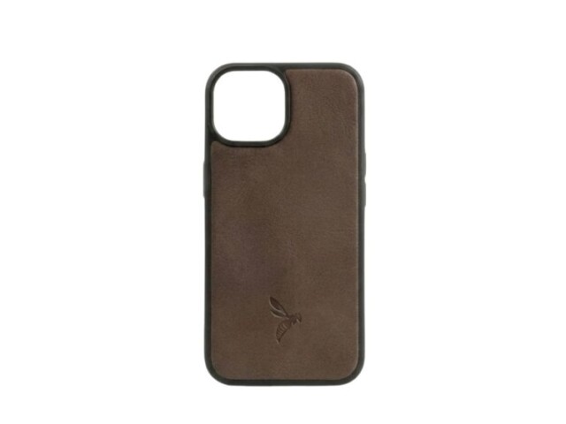 La Guêpe - Coque iPhone 14 cuir marron – PM-072-01 Sans personnalisation