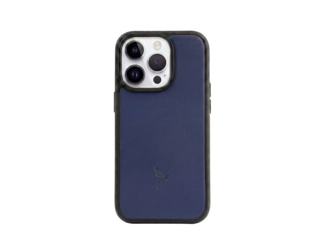 La Guêpe - Coque iPhone 14 Pro cuir bleu – PM-074-01 Sans personnalisation