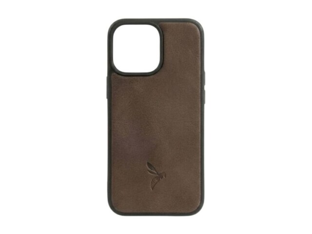 La Guêpe - Coque iPhone 14 Pro cuir marron – PM-074-01 Sans personnalisation