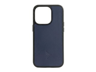 La Guêpe - Coque iPhone 14 Pro Max en cuir bleu  PM-075-01 Sans personnalisation