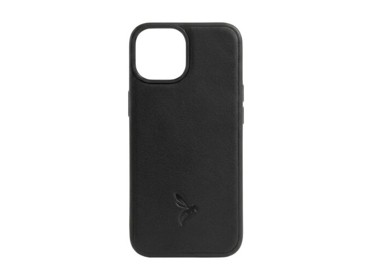 coque iphone 15 cuir noir pm 076 01 La Guêpe - Petite Maroquinerie - Coque iPhone 15 cuir noir - PM-076-01 Sans personnalisation
