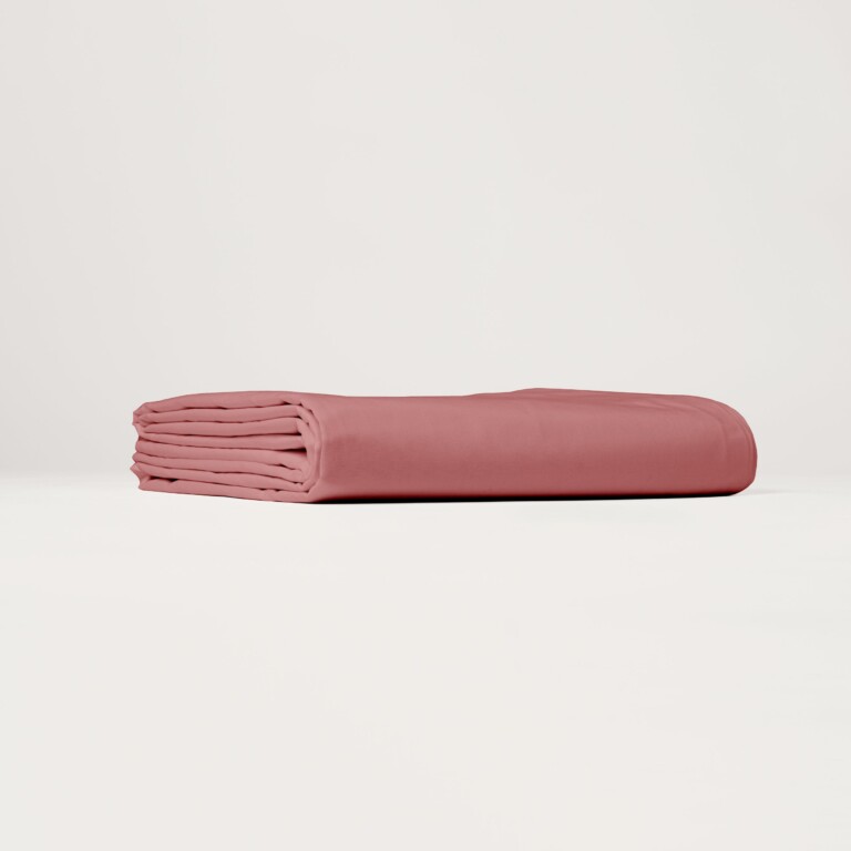 Dejorine - Drap housse en Percale de coton - Vieux rose – 90x200cm / Bonnet 30cm