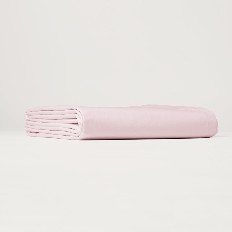 Dejorine - Drap housse en Percale de coton - Rose poudré – 200x200cm / Bonnet 30cm