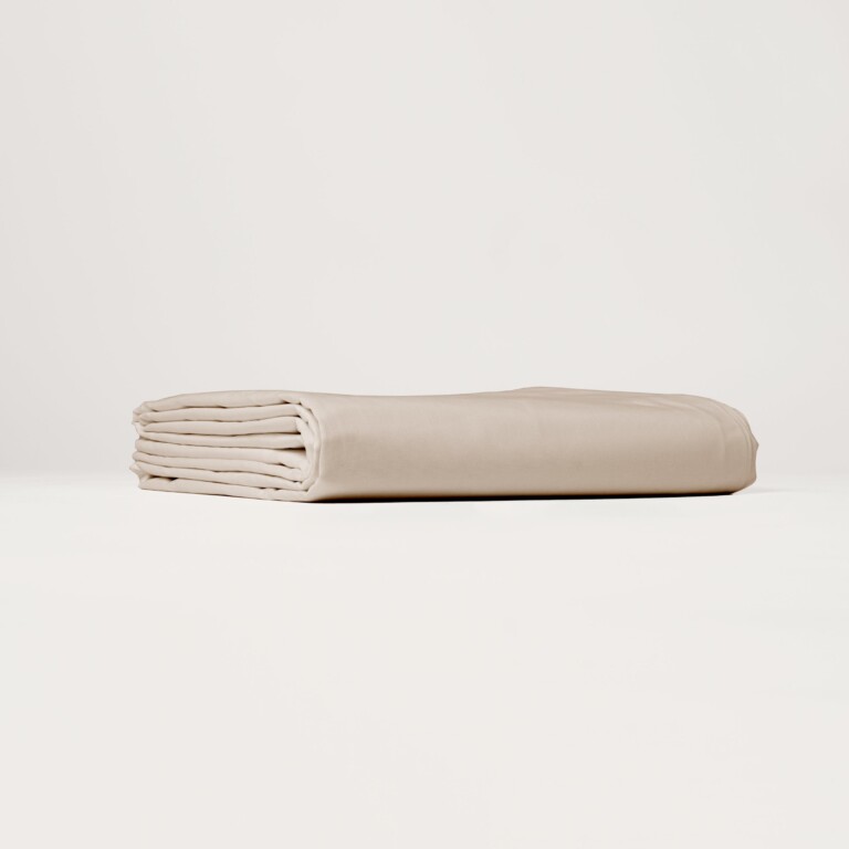 Dejorine - Drap housse en Percale de coton - Beige – 90x200cm / Bonnet 30cm
