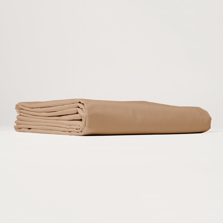 Dejorine - Drap housse en Percale de coton - Marron – 90x200cm / Bonnet 30cm