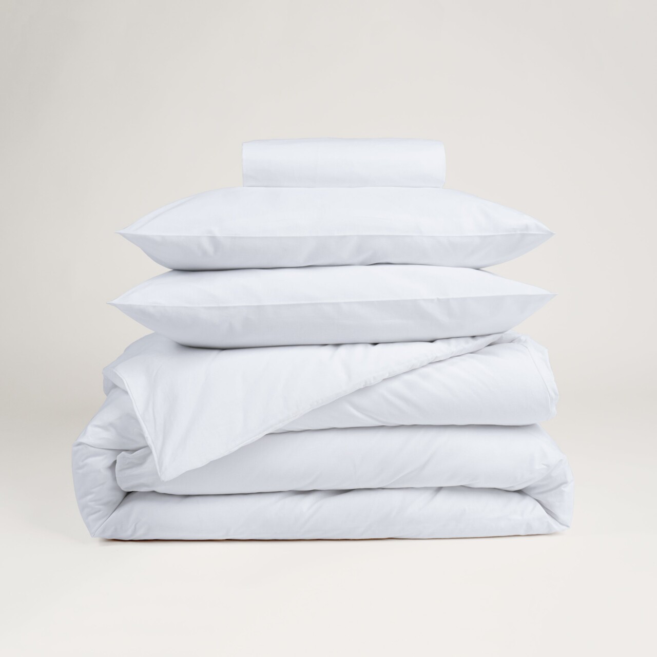 dejorine parure de lit blanc packshot 3 Dejorine - Parure de lit en Percale de coton - Blanc – 200x200cm / 280x240cm / 65x65cm