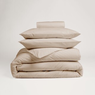 DEJORINE - Parure de lit en Percale de coton  Beige