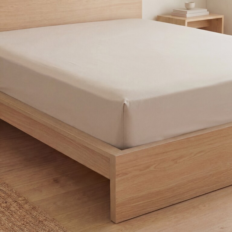 Dejorine - Drap housse en Percale de coton - Beige