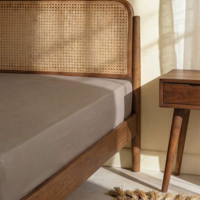 Dejorine - Drap housse en Coton - Marron taupe