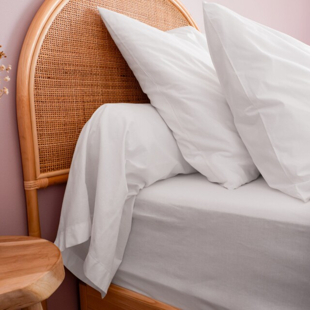 Dejorine - Drap housse en Percale de coton - Blanc