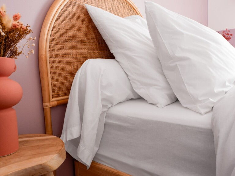 Dejorine - Drap housse en Percale de coton - Blanc – 90x200cm / Bonnet 30cm