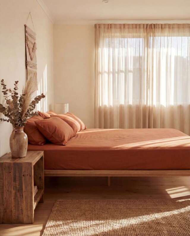 DEJORINE - Drap housse en Percale de coton – Ocre