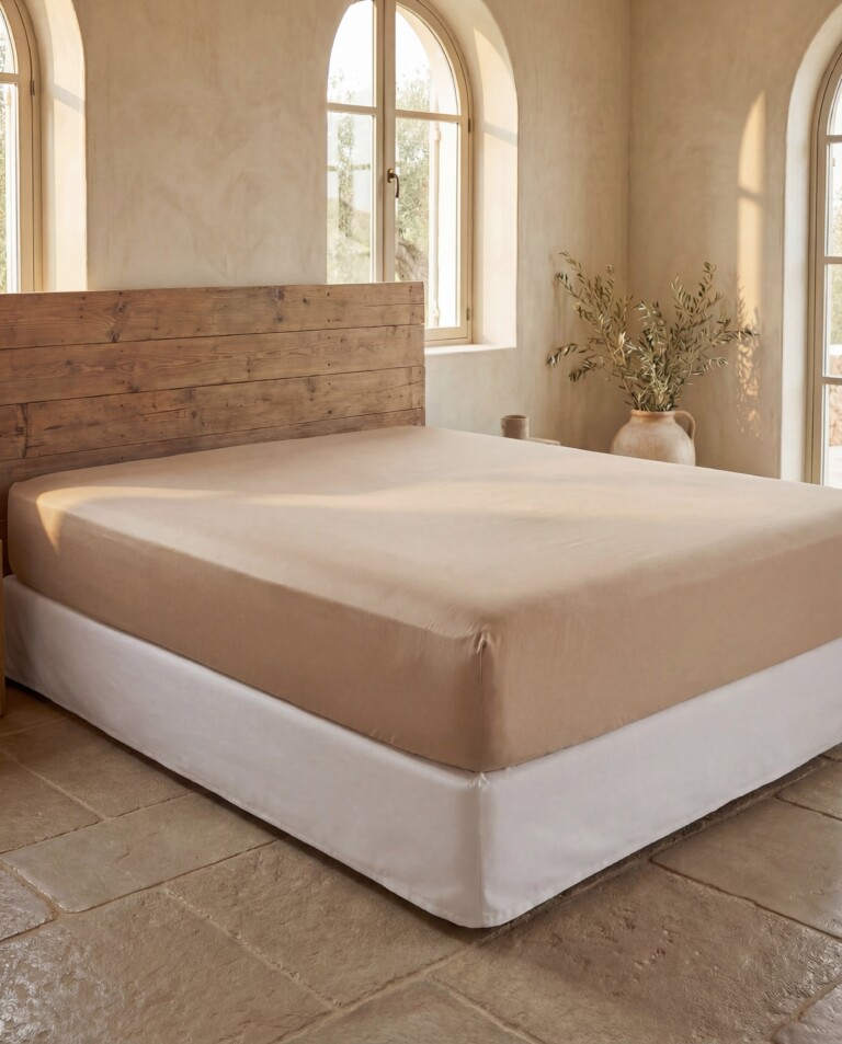 Dejorine - Drap housse en Percale de coton - Marron