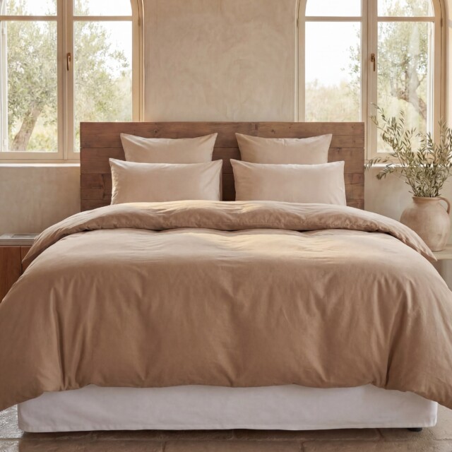 Dejorine - Drap housse en Percale de coton - Marron