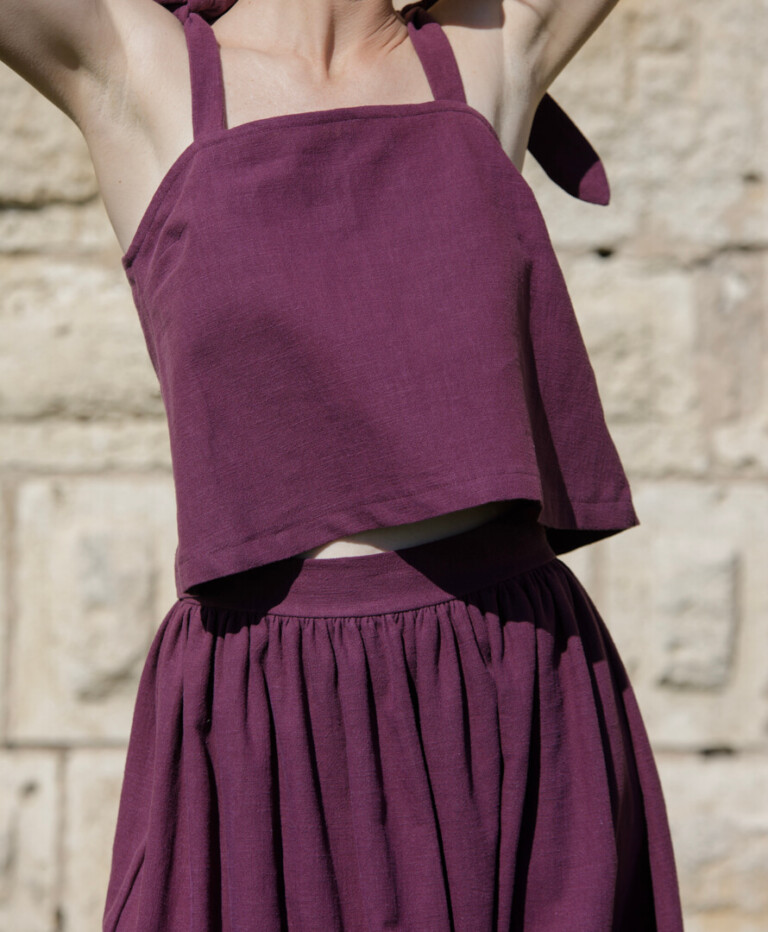 April et C - Top Plumeria - Lin bordeaux