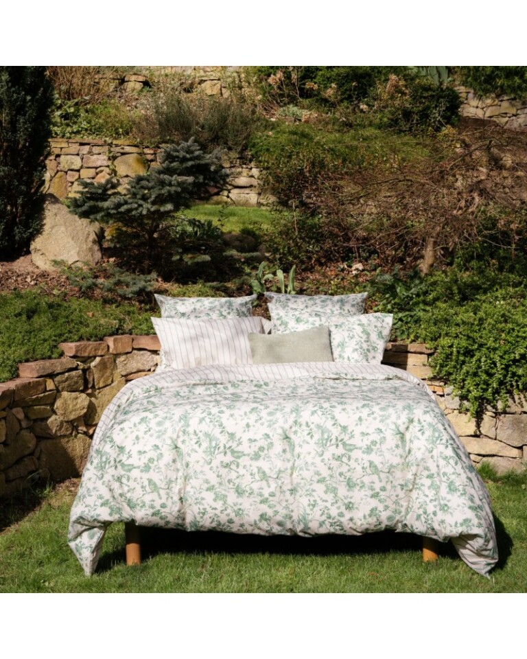 Blanc de Gerardmer - Housse de couette en Percale imprimée Jardin secret