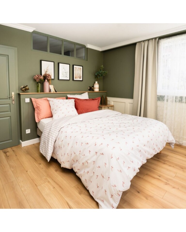 Blanc de Gerardmer - Housse de couette en Percale imprimée Le Temps des fleurs